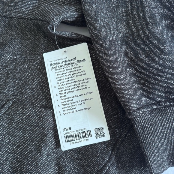 🆕 Lululemon Scuba Oversized Half Zip Hoodie Spark - Black Silver - Picture 5 of 11